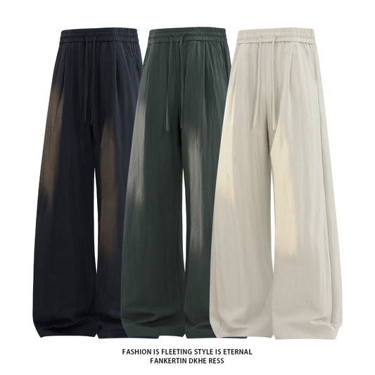 Linen Wide-Leg Casual Pants