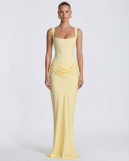 Sleeveless Backless Bodycon Long Dress with Fish Tail Hem